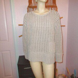 Habitat Womens Sweater Size L Aspen Chenille Mirage Tweedy Pocket Roll Neck Soft